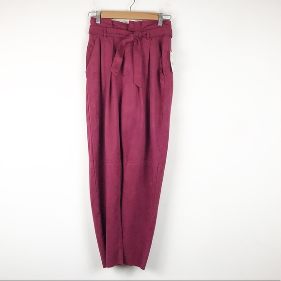 NWT Free People Nightfall Vegan Leather Pants in Queen Pomegranate Size 0 - Picture 3 of 12
